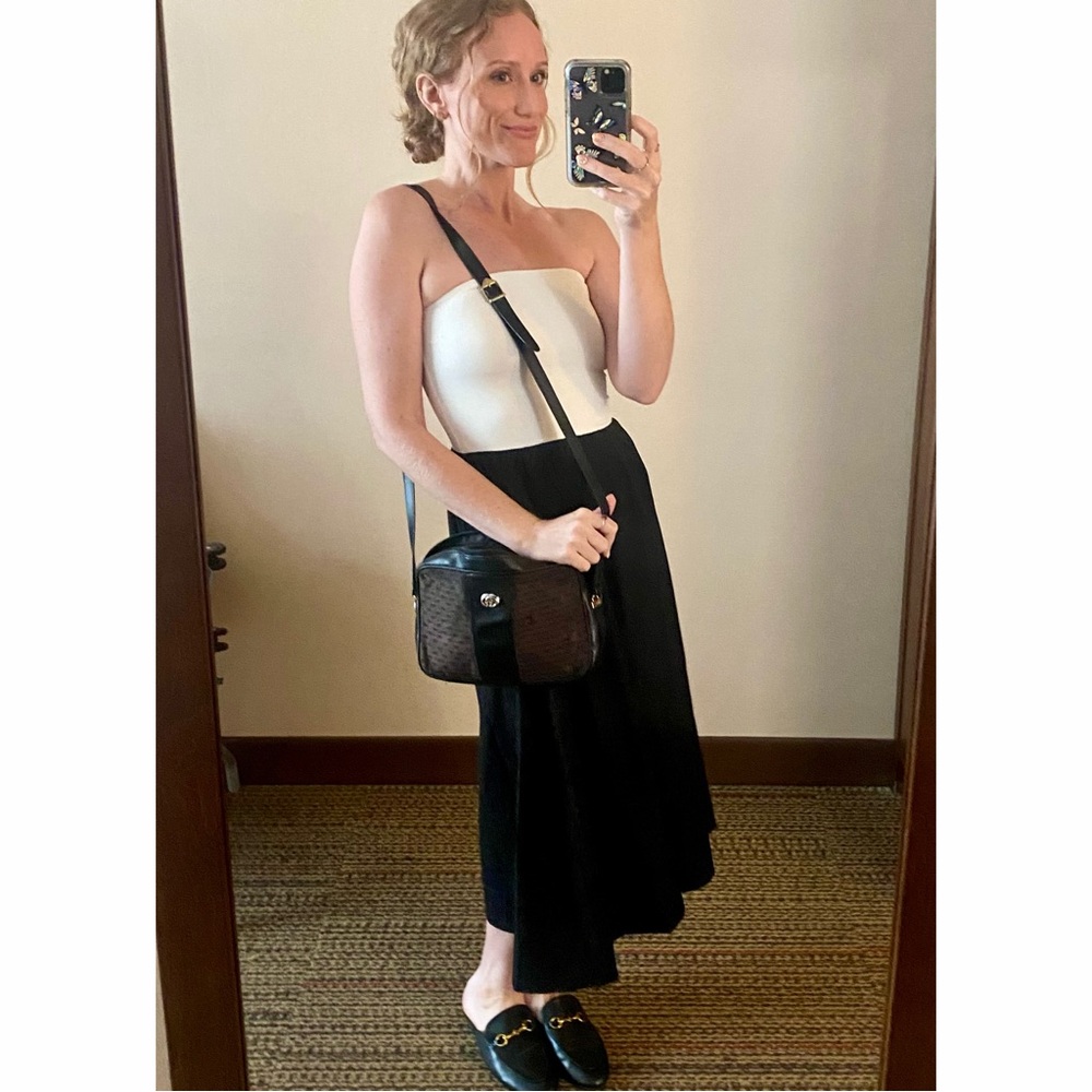 Aritzia Black and White Midi Dress